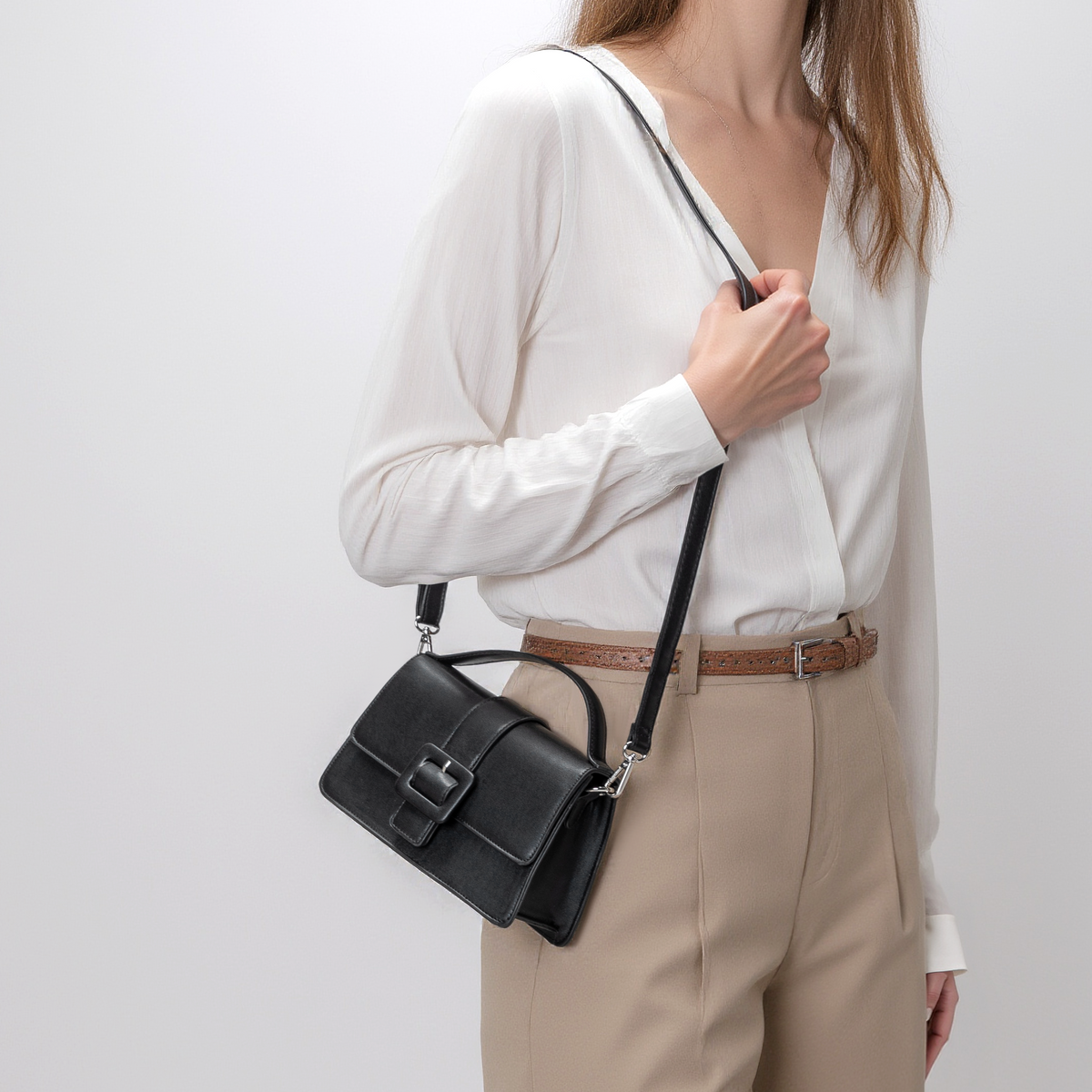Nicola Top Handle Sling Bag Black