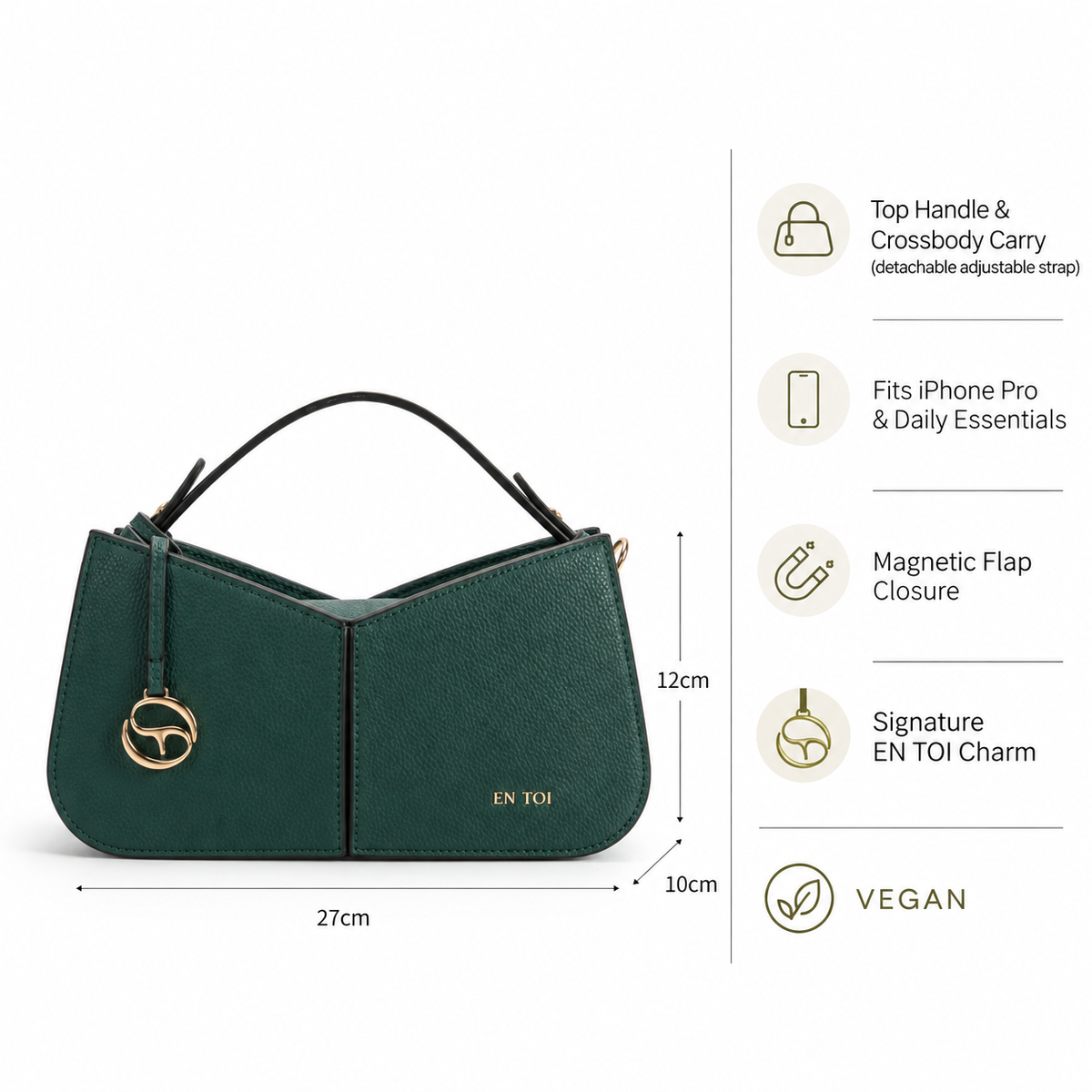 Audrey Top Handle Sling Bag Green