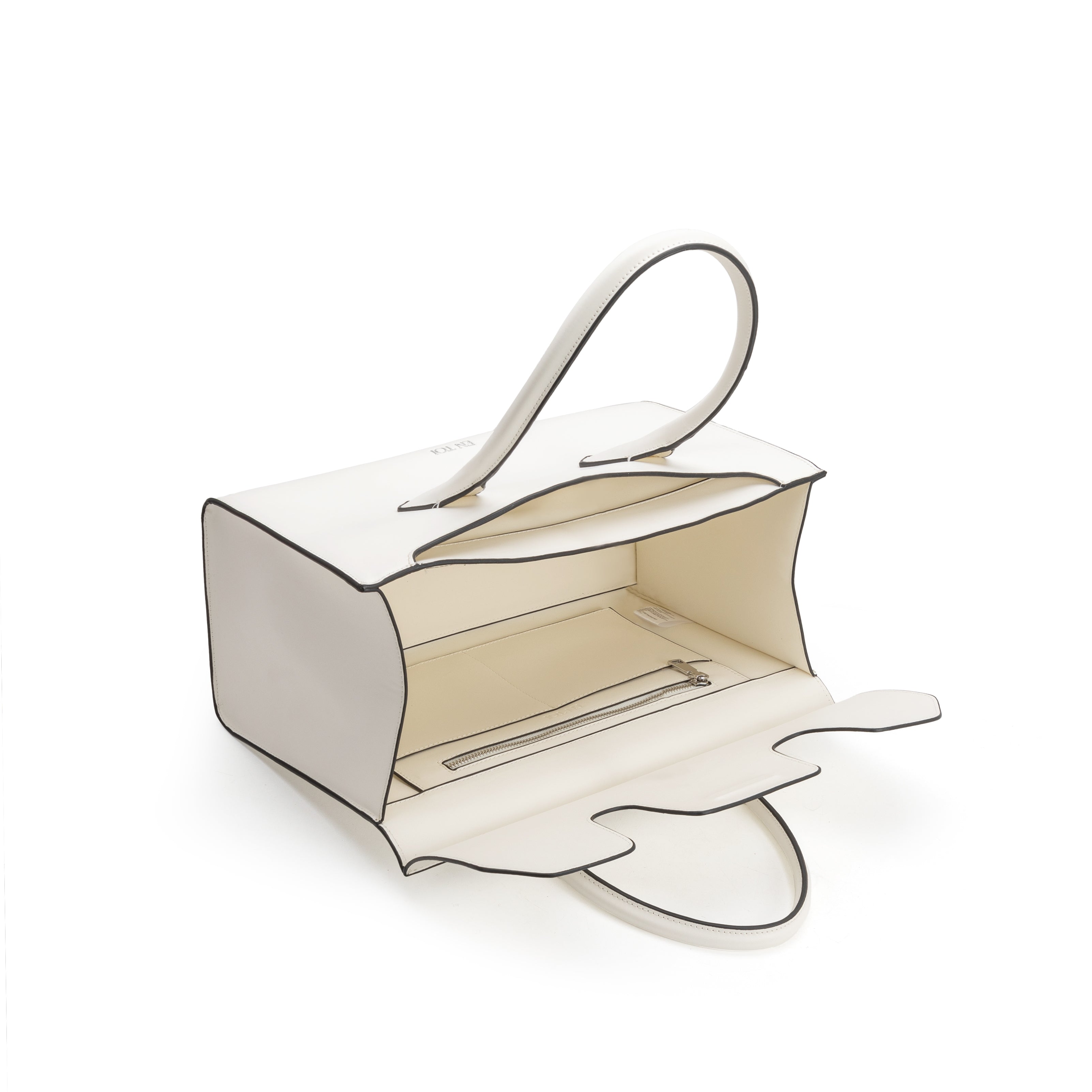 White top-handle tote bag for women