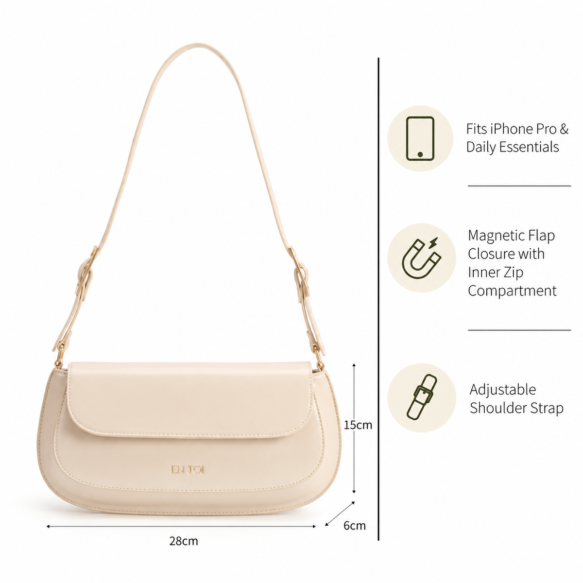 Luna Baguette White
