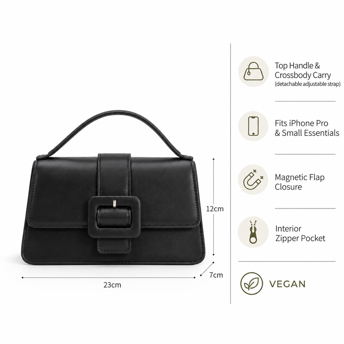 Nicola Top Handle Sling Bag Black