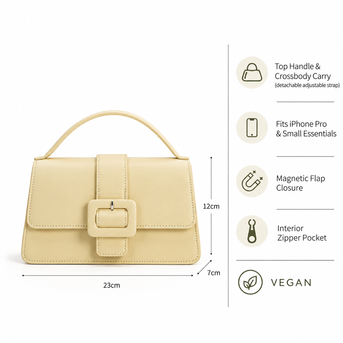 Nicola Top Handle Sling Bag Butter Yellow