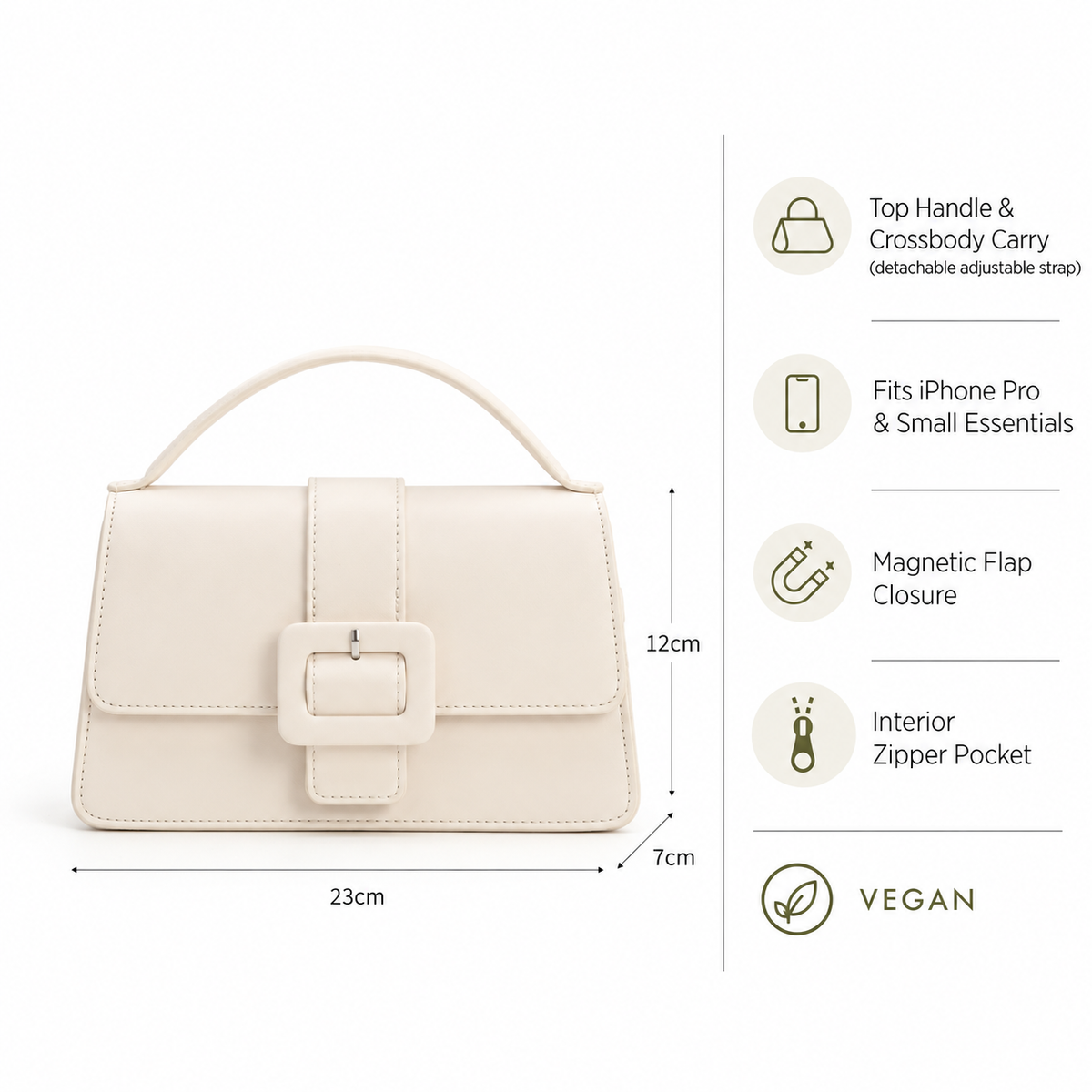 Nicola Top Handle Sling Bag White