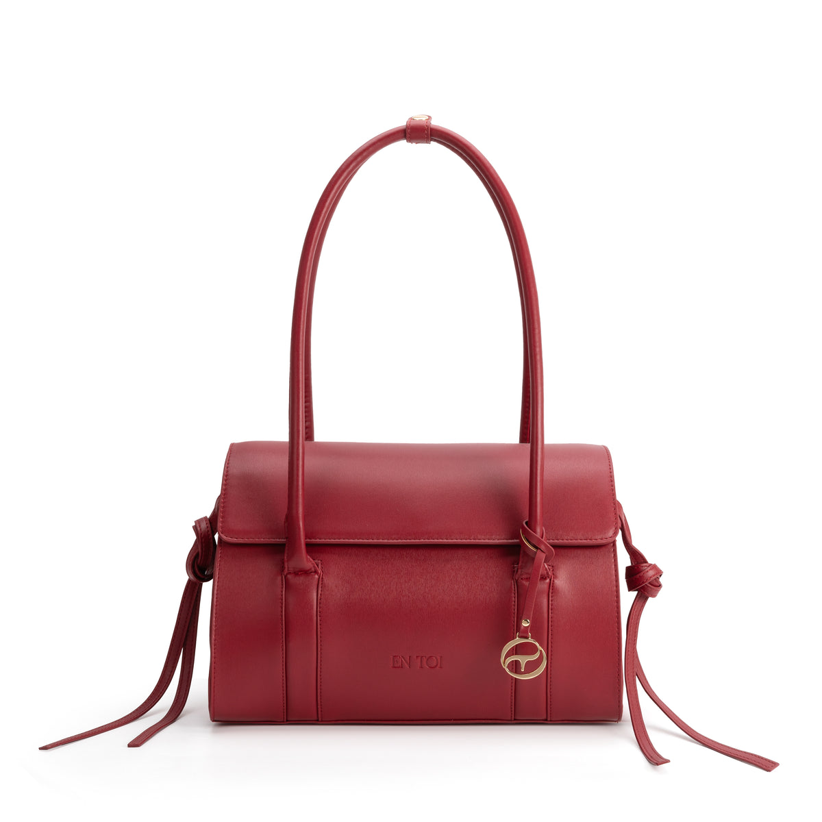 Athens red vegan leather satchel bag by EN TOI