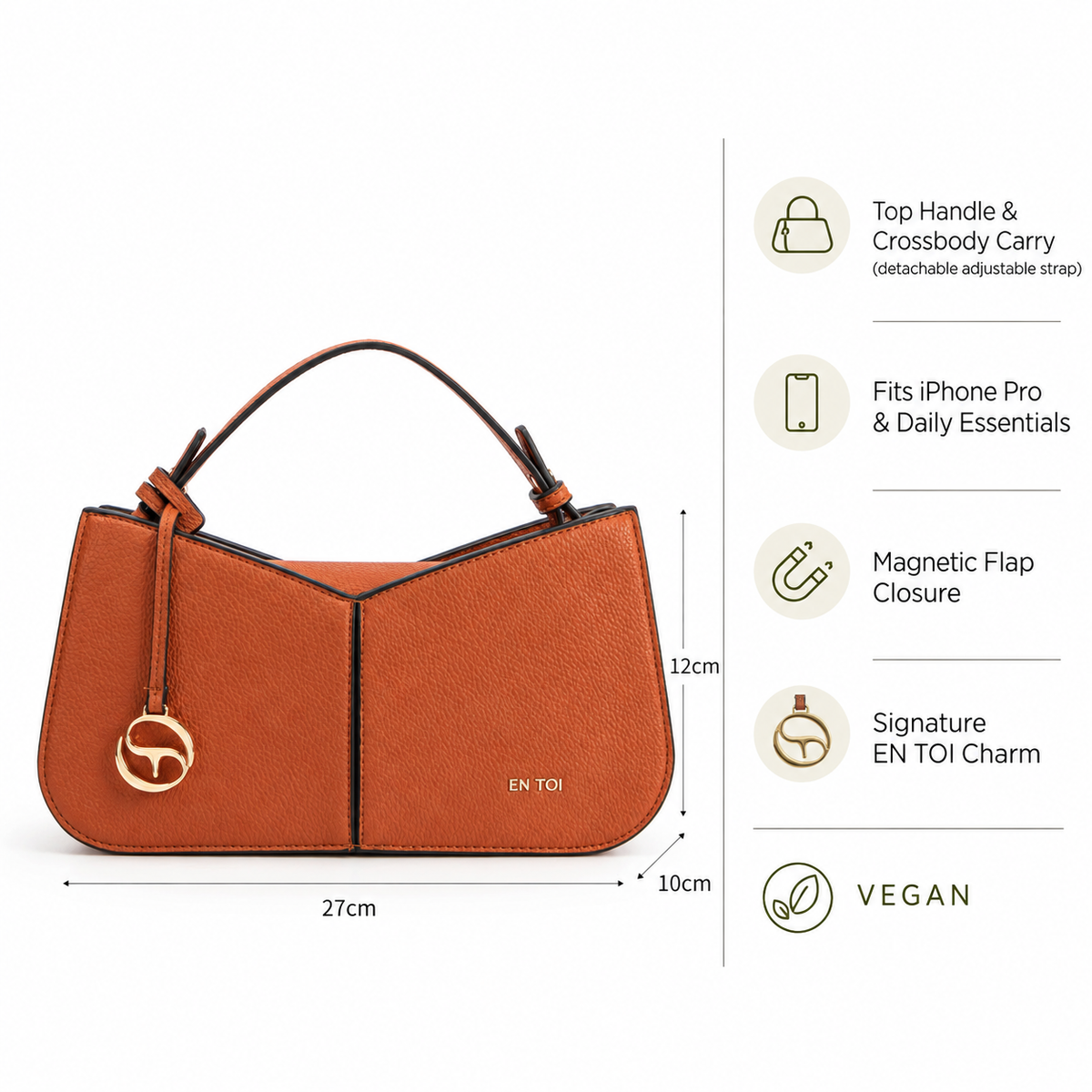 Audrey Top Handle Sling Bag Green Orange