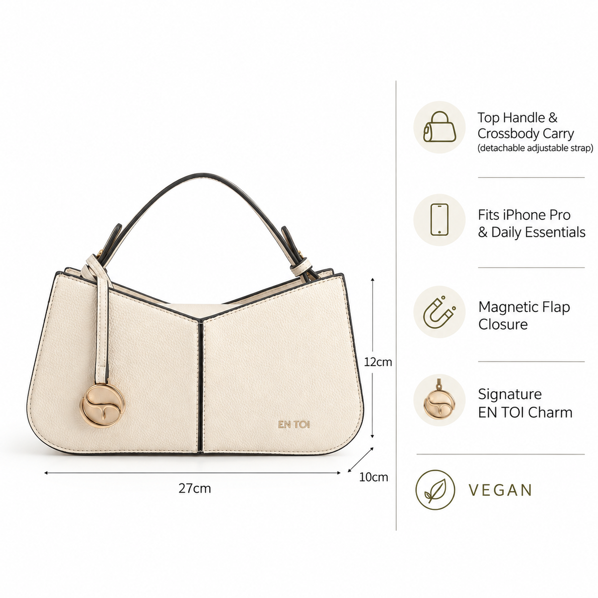 Audrey Top Handle Sling Bag White