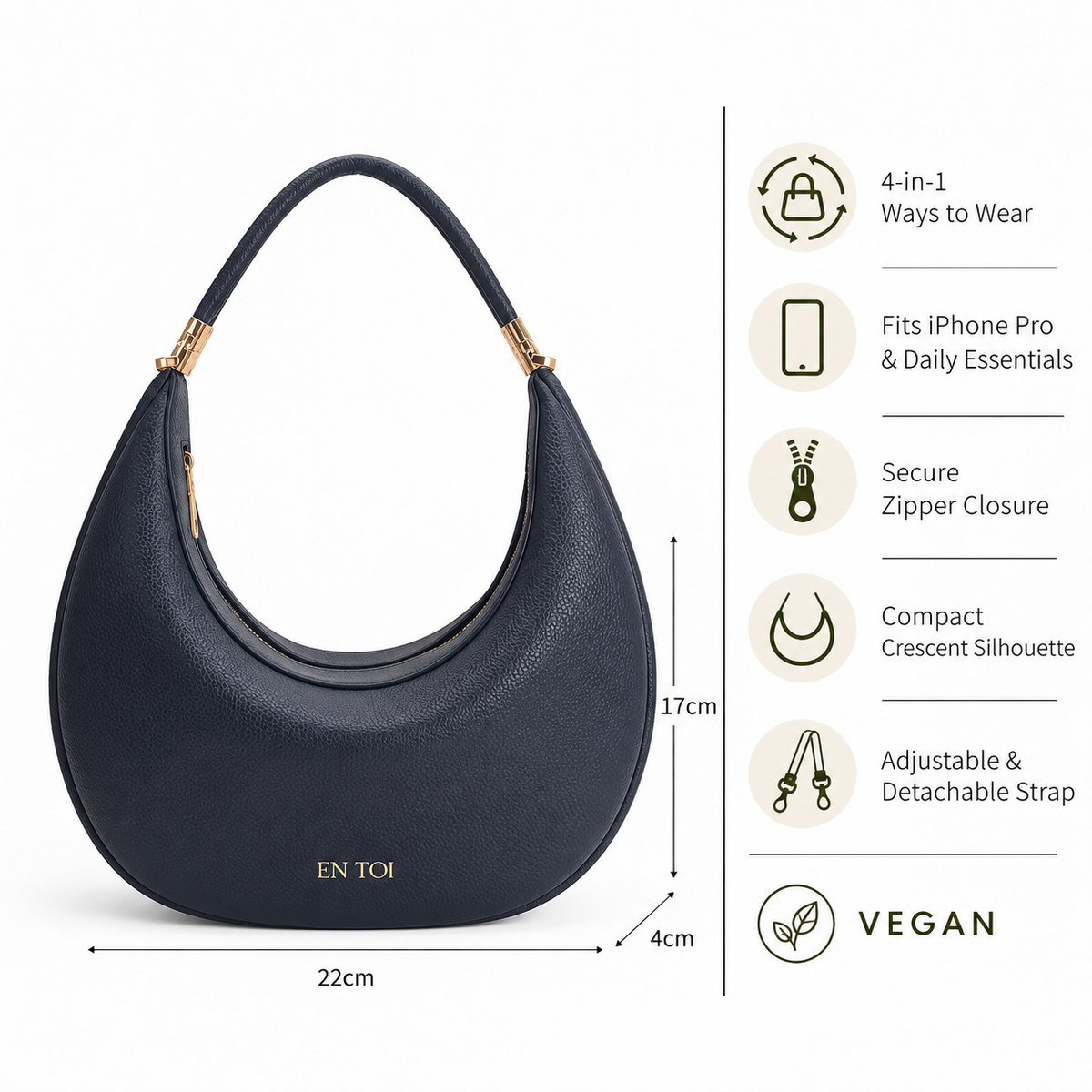 Hazel Crescent Bag Blue