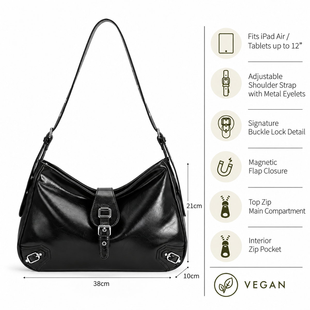 Rachel Hobo Bag Black