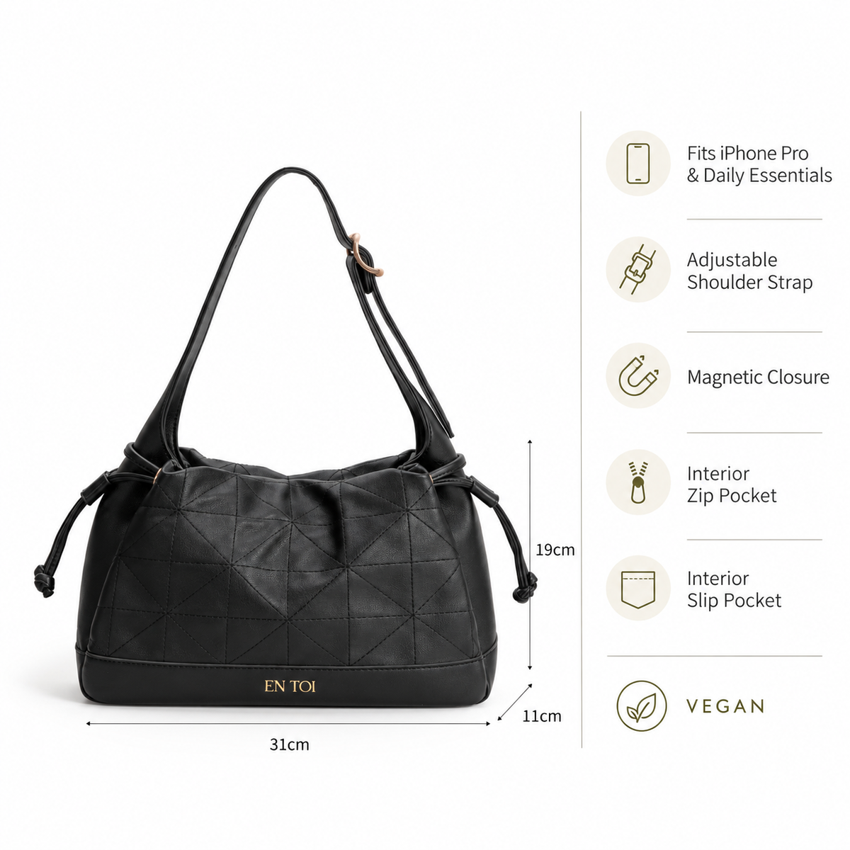 Spring Shoulder Bag Black