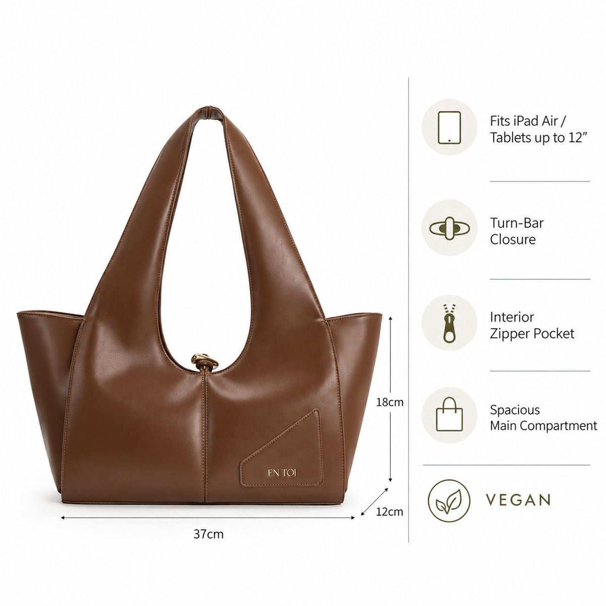 Victoria Tote Bag Dark Brown